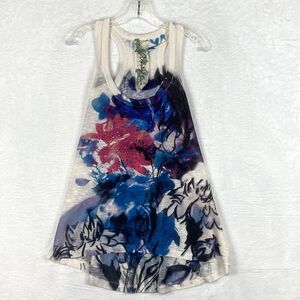 Code Vintage Y2K Rhinestone Tank Top Womens L  Multicolor Festival Clubwear